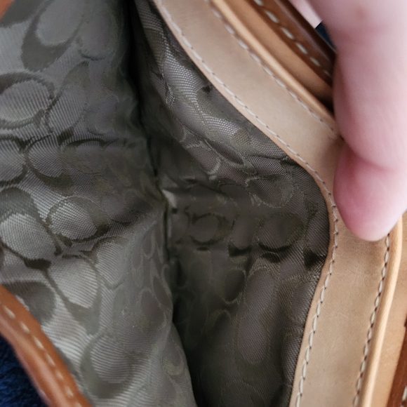 Coach SoHo Leather Handbag & matching Coach SoHo Wallet White Ivory & Tan Brown - Picture 11 of 14